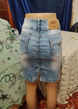 Джинсовая юбка 95%коттон 3