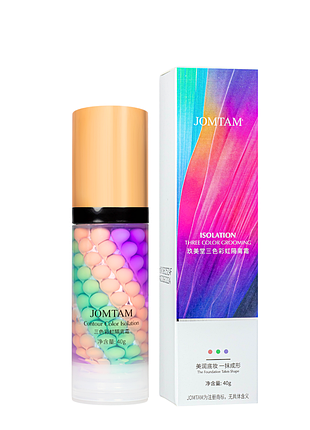 База под макияж трехцветная выравнивающая jomtam isolation three color grooming, 40 г
