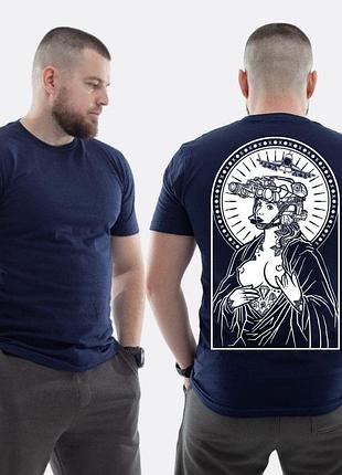 Мужская классическая футболка с принтом sunset goons девушка праздника тепловизор, темно-синяя