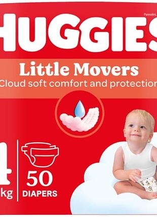 Підгузки huggies little movers 4 (7-18 кг) jumbo 50 шт (5029053567587)