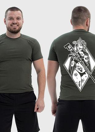 Мужская тактическая футболка с принтом sunset goons военная девушка с микрофоном и автоматом, хаки m