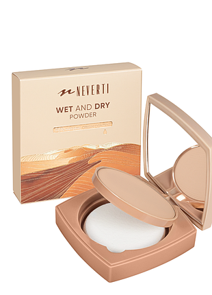 Пудра для зайва neverti wet&dry (np201), 004 nude beige нюдова бежева daily skin care