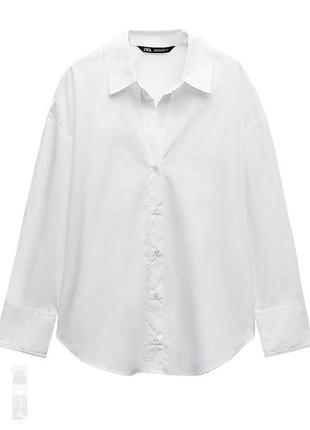 Базовая оверсайз рубашка из поплина zara