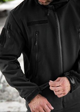 Тактическая куртка softshell masad черная 10