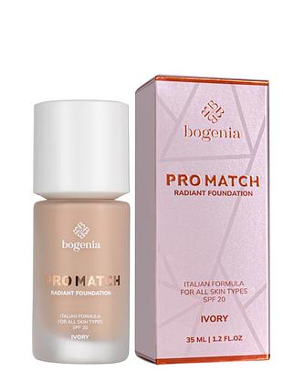 Тональний крем bogenia pro match radiant foundation (bg609), 001 ivory айворі daily skin care