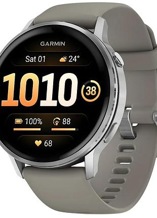Смарт-часы garmin venu 4 45 мм 1,4" amoled gps nfc wr50 silver/gray (010-03014-01)