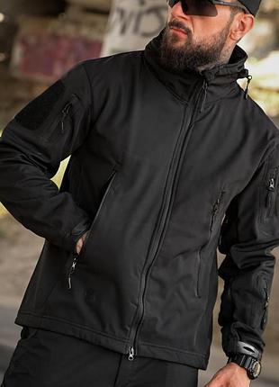 Тактична куртка softshell element black ра4968 2
