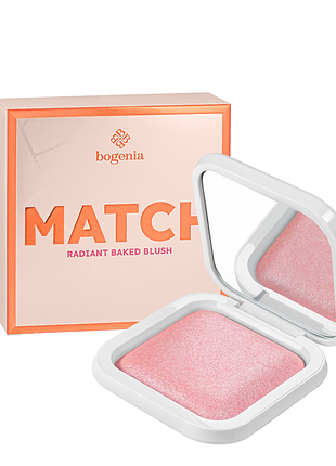 Румяна запеченные перламутровые bogenia match radiant baked blush (bg633), 001 светло-розовые daily skin care