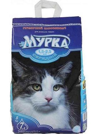 Наполнитель минеральный гигиенический 5кг средний синий тм мурка