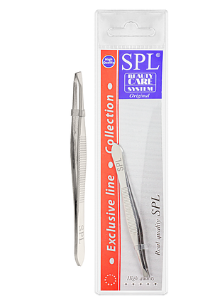 Пинцет профессиональный прямой для коррекции бровей spl стальной daily skin care
