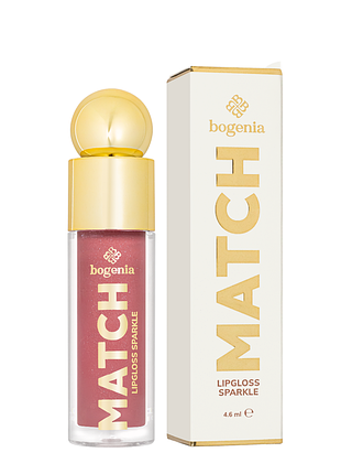 Блиск для губ bogenia match lipgloss sparkle із шимером стійкий (bg712), 05 рожево-коричневий