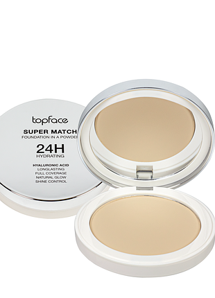 Пудра для обличчя topface super match foundation компактна зволожуюча 10 г (pt269), 05 natural/натуральний daily skin care