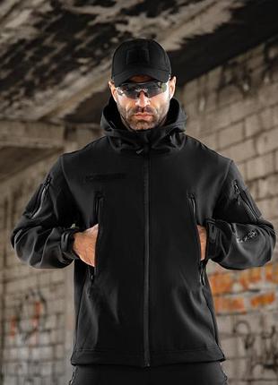 Тактическая куртка softshell masad черная 2