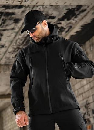 Тактическая куртка softshell masad черная 3