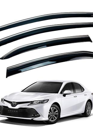 Д/в toyota camry v70 2017+ sedan нерж. з хром полоскою (defl)