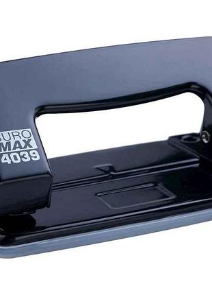 Дырокол металлический, jobmax, до 10 л., черный bm.4039-01 тм buromax