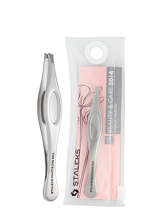 Пінцет для брів staleks beauty & care скошений tbc-20/4 daily skin care