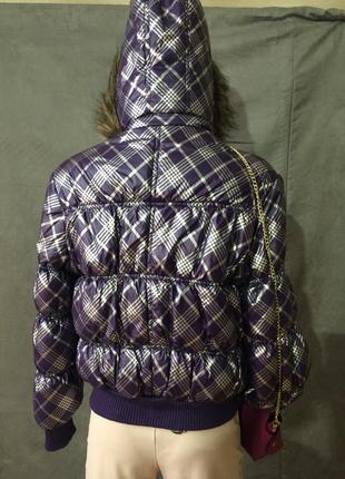 Пуховик зимова куртка з срібним декором тепла5 фото