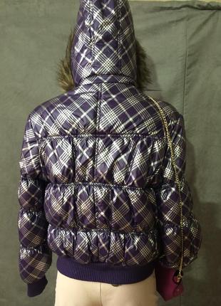 Пуховик зимова куртка з срібним декором тепла6 фото