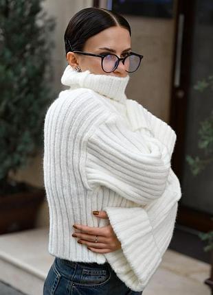 Свитер вязаный белый вт6795 5