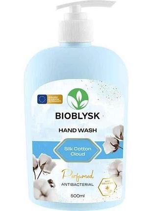 Крем-мило рідке 500мл парфумоване антибактеріальне “silk cotton cloud” тм bioblysk