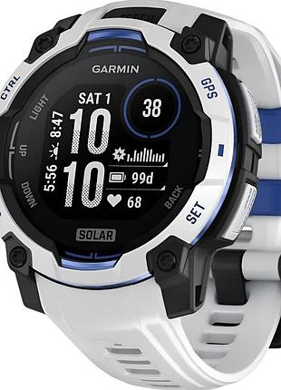 Смарт-часы garmin instinct 3 45 мм solar 0,9" mip monochrome gps nfc wr100 white/blue (010-02934-03)