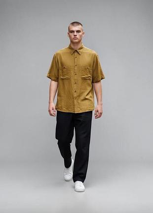Шовкова чоловіча сорочка casual land (100% pure silk), розмір s (оверсайз)