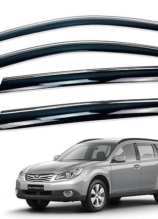 Д/в subaru outback 2009-2014 нерж. з хром полоскою (hawk)