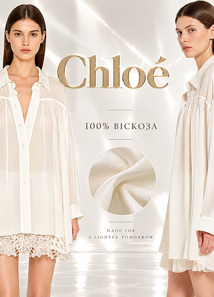 Chloé оверсайз рубашка с драпировкой люкс сигмент оригинал