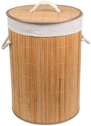 Корзина для белья r35095 складная с ручками и крышкой, 36×50 см, коричневый