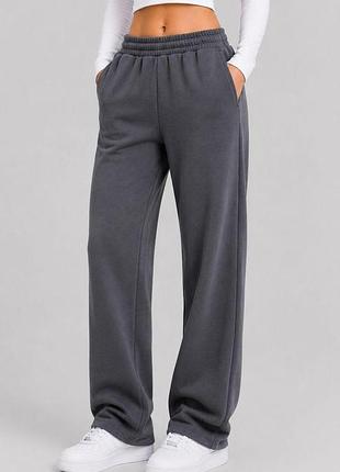 Спортивные штаны женские однотонные, цвет серый, 257r650 xxl, 52, xxl