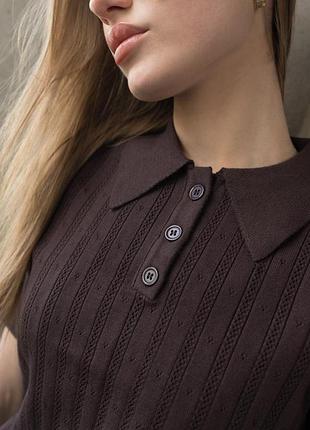 В'язане поло brown тр6117 3