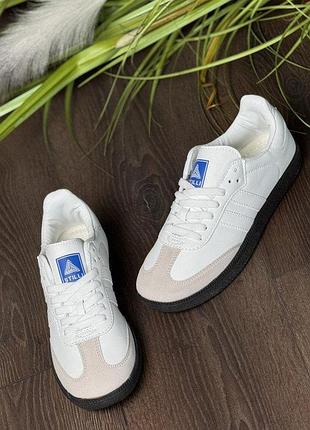 Женские кроссовки samba white brown вт9988