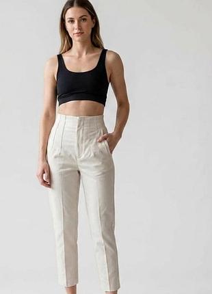 Класичні жіночі штани zara молочного кольору
