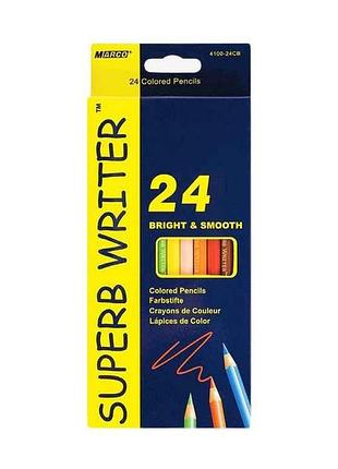 Карандаши superb writer 24 цвета no4100-24cb тм marco