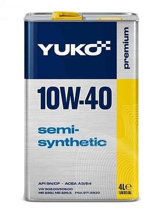Масло моторне напівсинтетичне semisynthetic 10w-40 api sn/cf 4л тм yuko