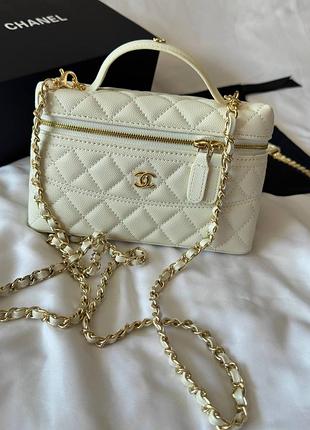 Женская сумка премиум vanity case milk/gold