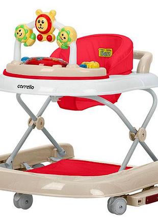 Ходунки crl-9602/3 "libero" red 3в1 (ходунки, качели, каталка) carrello