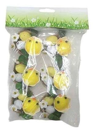 Декор великодній easter nest 5х4см (6шт/уп) r40462 тм stenson