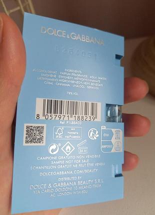 Пробник туалетной воды dolce&amp;gabbana 3