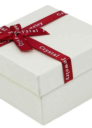 Коробка подарочная с бантом crystal jewelry с подушечкой 9х9см, h= 5.5см (169715) тм xuping