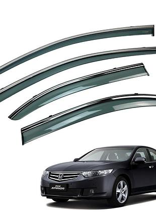 Д/в honda spirior / acura tsx 2009-2014 нерж. з хром полоскою (european /asia version) (hawk)