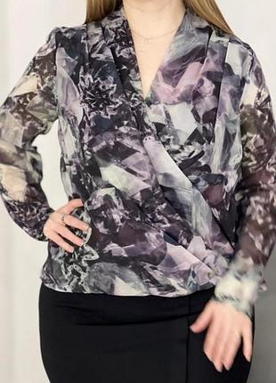 Жіноча шифонова блузка на запах від h&m, розмір 40