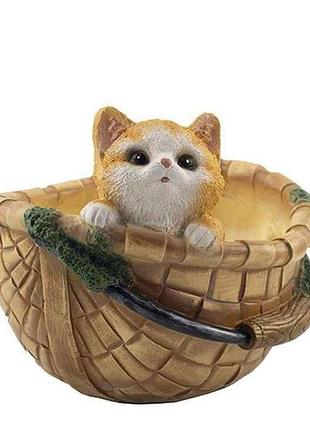 Кашпо кошик з кошеням (гіпс) 2,5л 18,5х21,5х21,5 тм деколайн