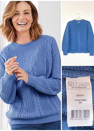 Жіночій светр джемпер damart wool blend detailed jumper in cornflower, p. 16/18