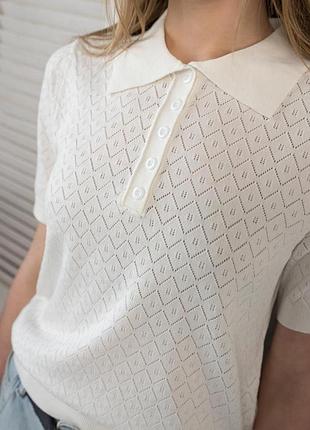 Вязанное поло white тр6115 4