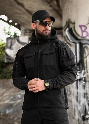 Тактична флісова куртка combo black вт4715