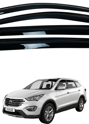 Ветровики для hyundai santafe ix45/grand santafe 2013-2016 (defl)