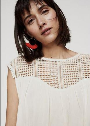 Женская молочная блуза h&amp;m 4