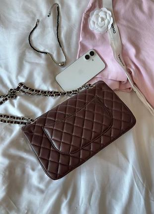 Жіноча сумка преміум classic 2.55 medium chocolate/silver 9